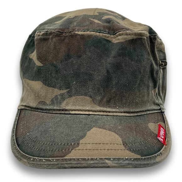 Army Cadet Hat Distressed Round Top BDU Baseball Castro Cap With Zippered Pocket - Picture 2 of 8